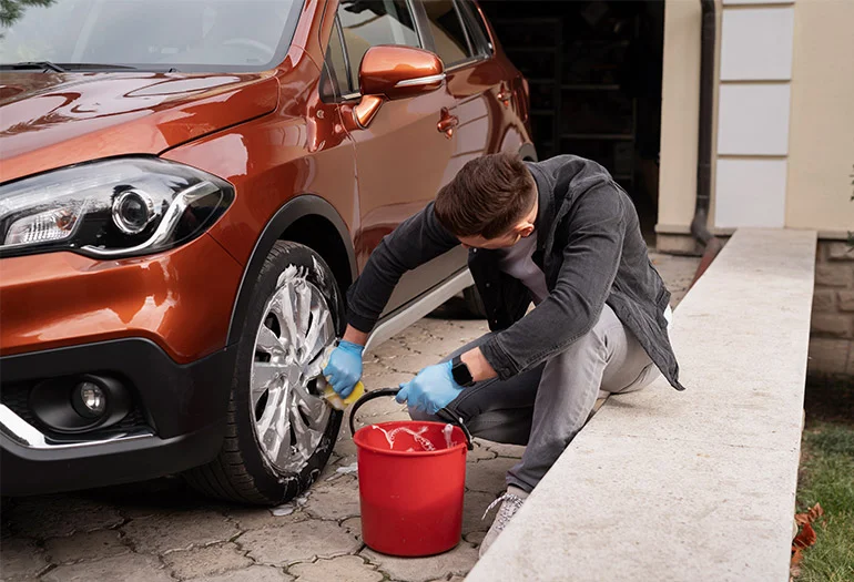 Commercial office cleaning service in progress